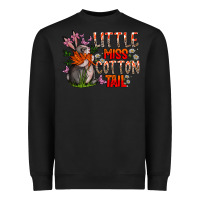 Black Little Miss Cotton Tail Heavyweight Sweatshirt - CowhideDigitalArt
