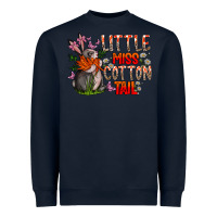 Navy Little Miss Cotton Tail Heavyweight Sweatshirt - CowhideDigitalArt