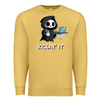 Antique Gold killin' it shirt funny grim reaper halloween sarcasm Premium Sweatshirt - trangStudio