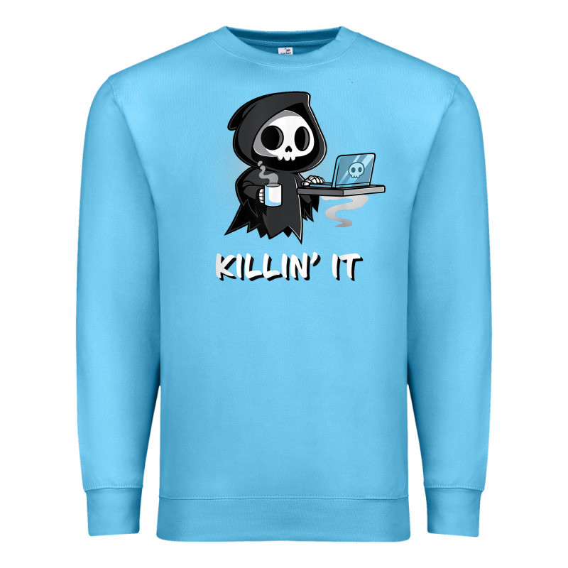 Killin' It Shirt Funny Grim Reaper Halloween Sarcasm Premium Sweatshirt by trangStudio | Teevron