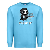 Ocean Blue killin' it shirt funny grim reaper halloween sarcasm Premium Sweatshirt - trangStudio