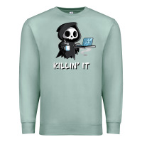 Seafoam killin' it shirt funny grim reaper halloween sarcasm Premium Sweatshirt - trangStudio