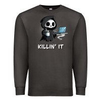 Smoke killin' it shirt funny grim reaper halloween sarcasm Premium Sweatshirt - trangStudio