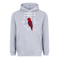 Heather Grey Anatomy of a female Eclectus Parrot Heavyweight Hoodie - trangStudio