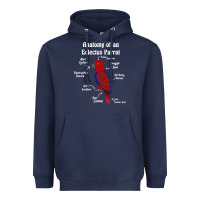 Navy Anatomy of a female Eclectus Parrot Heavyweight Hoodie - trangStudio