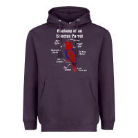 Plum Anatomy of a female Eclectus Parrot Heavyweight Hoodie - trangStudio