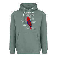 Sage Anatomy of a female Eclectus Parrot Heavyweight Hoodie - trangStudio