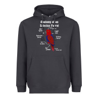 Smoke Anatomy of a female Eclectus Parrot Heavyweight Hoodie - trangStudio