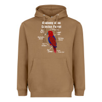 Toasted Coconut Anatomy of a female Eclectus Parrot Heavyweight Hoodie - trangStudio