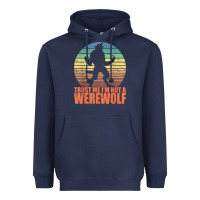 Navy trust me i'm not a werewolf men boys halloween costume Heavyweight Hoodie - trangStudio