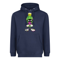 Navy Marvin The Martian Glitch Heavyweight Hoodie - trangStudio