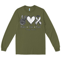Army Green Peace Love Cure Lung Cancer Long Sleeve Tee - Jasminsmagicworld