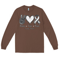 Chestnut Peace Love Cure Lung Cancer Long Sleeve Tee - Jasminsmagicworld
