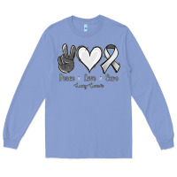 Colony Blue Peace Love Cure Lung Cancer Long Sleeve Tee - Jasminsmagicworld