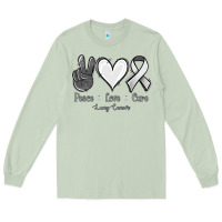 Matcha Peace Love Cure Lung Cancer Long Sleeve Tee - Jasminsmagicworld