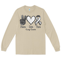 Mushroom Peace Love Cure Lung Cancer Long Sleeve Tee - Jasminsmagicworld