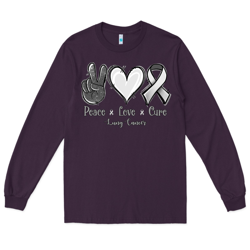 Peace Love Cure Lung Cancer Long Sleeve Tee by Jasminsmagicworld | Teevron