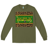 Army Green Dead inside but feeling lucky 20oz skinny tumbler Long Sleeve Tee - HowdyJamesFarm