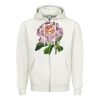 Oatmeal Heather belinda's blush rose Zipper Hoodie - LillyAllenDesigns