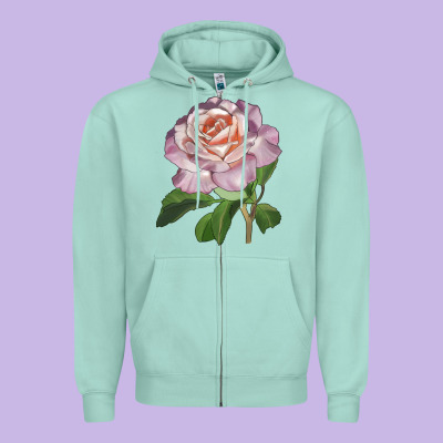 Belinda's Blush Rose Zipper Hoodie Designed By Lillyallendesigns