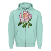 Seafoam belinda's blush rose Zipper Hoodie - LillyAllenDesigns