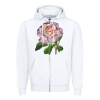 White belinda's blush rose Zipper Hoodie - LillyAllenDesigns