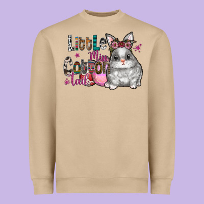 Little Miss Cotton Tail Heavyweight Sweatshirt Designed By Cowhidedigitalart