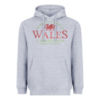 Heather Grey Rugby Welsh Gift Red Dragon Flag of Wales Heavyweight Hoodie - trangStudio