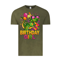 Vintage Olive 3rd birthday girl t rex pink Vintage Tee - CowGirlArtShop