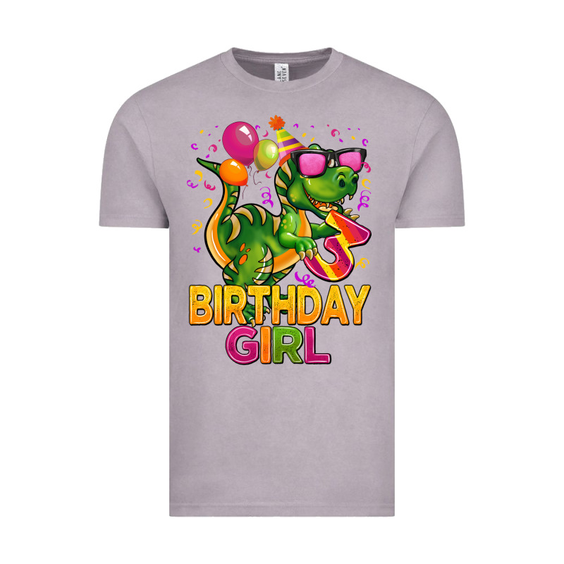 3rd Birthday Girl T Rex Pink Vintage Tee by CowGirlArtShop | Teevron
