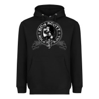 Black Bon Scott Rock n' Roll Lion Shield Heavyweight Hoodie - trangStudio