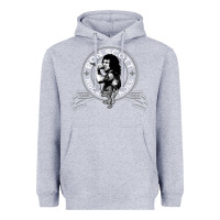 Heather Grey Bon Scott Rock n' Roll Lion Shield Heavyweight Hoodie - trangStudio