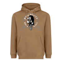 Toasted Coconut Bon Scott Rock n' Roll Lion Shield Heavyweight Hoodie - trangStudio