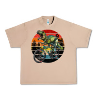 Burro t rex dinosaur riding bicycle with retro forest sunset Urban Heavy Tee - RanaPortraitStore