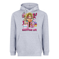 Heather Grey shopping life  gnome Heavyweight Hoodie - BarkalooDesign