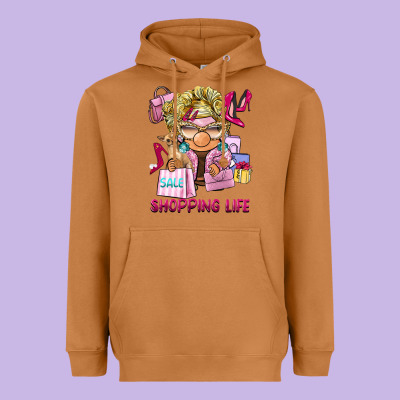 Shopping Life  Gnome Heavyweight Hoodie Designed By Barkaloodesign