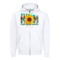 White being a mom makes my life complete Zipper Hoodie - RacoonDesign