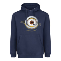 Navy Carl Side Smile Heavyweight Hoodie - trangStudio