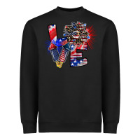 Black patriotic Love Heavyweight Sweatshirt - CowhideDigitalArt