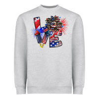 Heather Grey patriotic Love Heavyweight Sweatshirt - CowhideDigitalArt