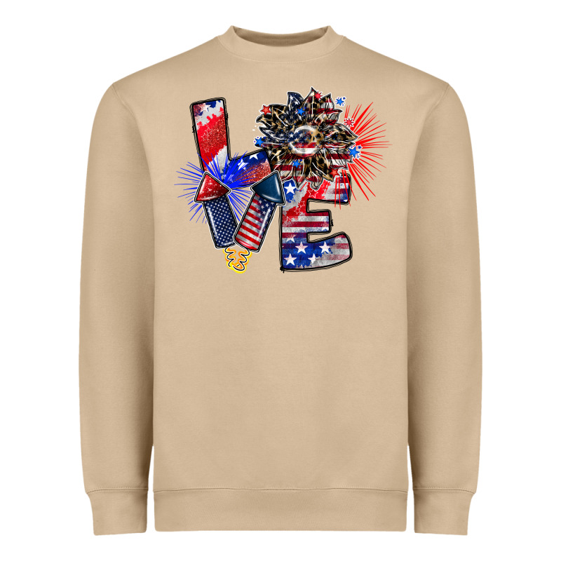 Patriotic Love Heavyweight Sweatshirt by CowhideDigitalArt | Teevron