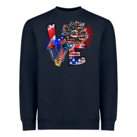 Navy patriotic Love Heavyweight Sweatshirt - CowhideDigitalArt