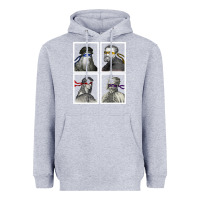 Heather Grey Ninja Artists Leonardo Donatello Raphael Michelangelo Parody Renaissan Heavyweight Hoodie - trangStudio