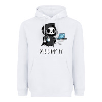 White killin' it shirt funny grim reaper halloween sarcasm Heavyweight Hoodie - trangStudio
