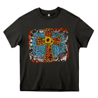 Asphalt western cross Heavy Core Tee - JahusDesignShop