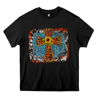 Black western cross Heavy Core Tee - JahusDesignShop