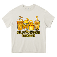 Cream childhood cancer awareness coffee Heavy Core Tee - Jasminsmagicworld