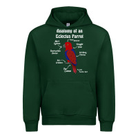 Forest Green Anatomy of a female Eclectus Parrot Urban Hoodie - trangStudio