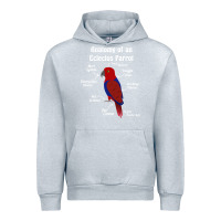 Heather Grey Anatomy of a female Eclectus Parrot Urban Hoodie - trangStudio
