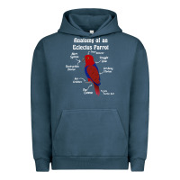 Pigment Midnight Navy Anatomy of a female Eclectus Parrot Urban Hoodie - trangStudio